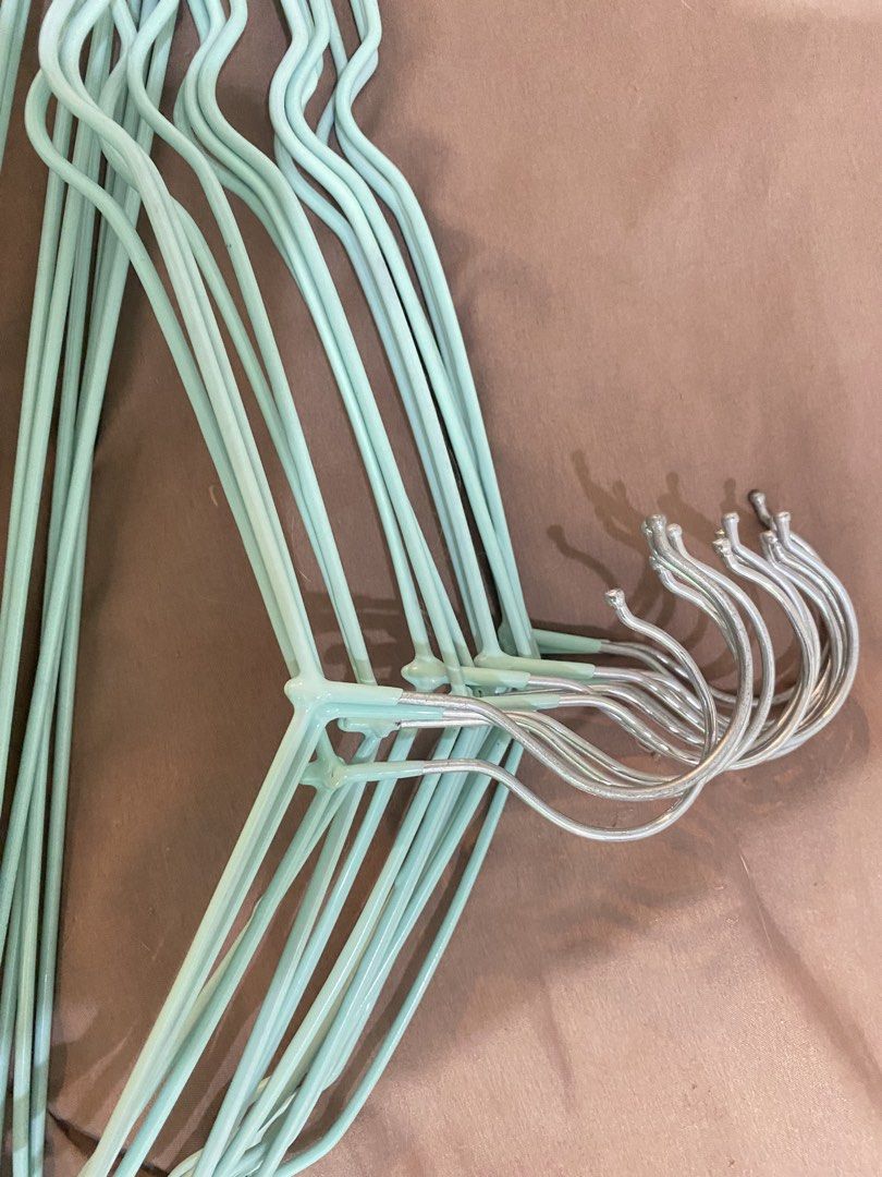 Light blue non-slip clothing hangers set (Category: Hooks & Hangers) located in Makati City. Submitted by declutter_saleeeee (Listing ID 1470247410, Image 1). Description: 15pcs bundle.