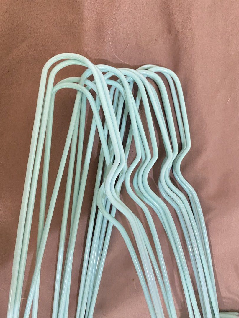 Light blue non-slip clothing hangers set (Category: Hooks & Hangers) located in Makati City. Submitted by declutter_saleeeee (Listing ID 1470247410, Image 3). Description: 15pcs bundle.