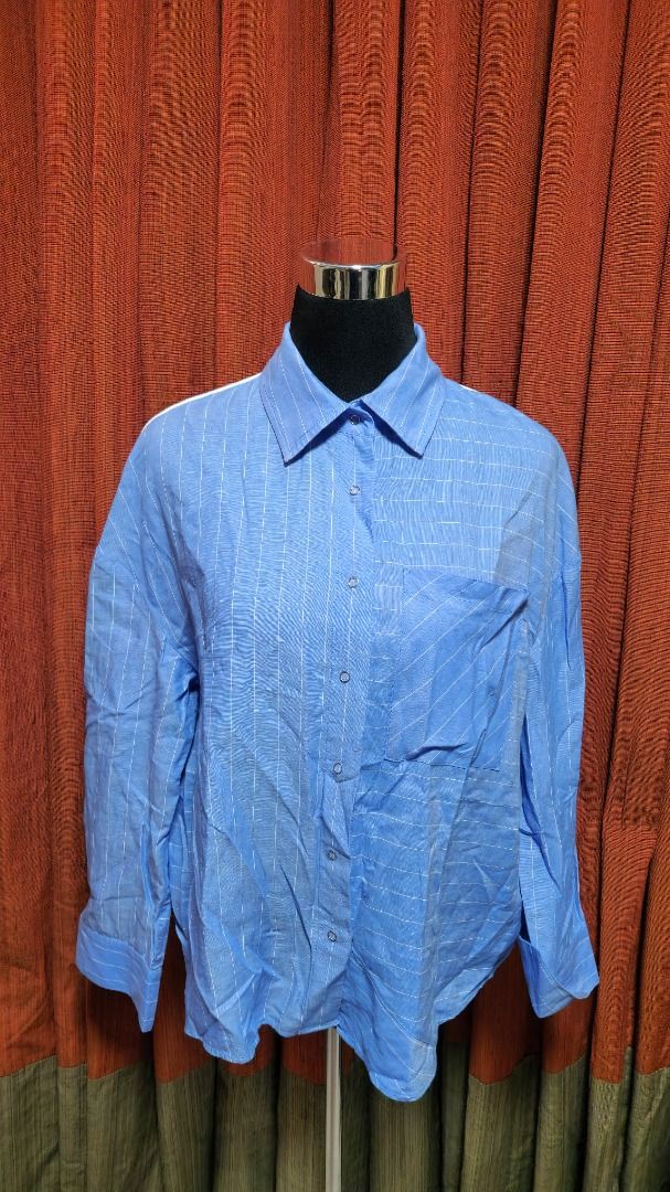 Light Blue Pinstriped Long Sleeve Button Down Shirt (Category: Shirts) located in Caloocan City. Submitted by mocs.stash (Listing ID 1470192540, Image 2). Description: Light Blue Pinstriped Long Sleeve Button Down Shirt Selling for ₱100 Condition: Preloved in great condition Price: ₱100 Shipping & Location Details: Location: Caloocan Shipping Fee: Paid by buyer Couriers: Grab Express, Lalamove, GoGo Xpress (GGX), or LBC Send a direct message to b