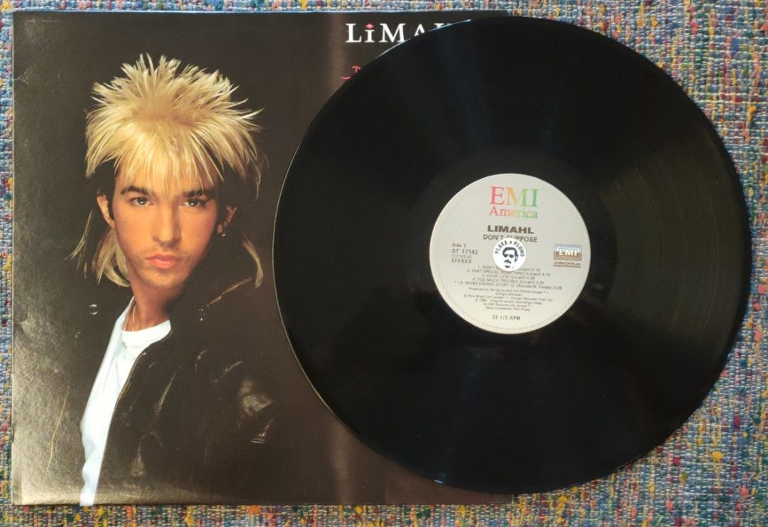 Limahl - Don't Suppose LP Vinyl Record (Category: Vinyls) located in Quezon City. Submitted by plaka.o.plomo (Listing ID 1470221155, Image 3). Description: Artist(s) : Limahl Album : Don't Suppose Year : 1984 Media : VG+ Color : Black Sleeve : VG+ No. : 1x Vinyl Size : 12" RPM : 33 Country : Canada Catalog No. : ST 17142 Tracklist : - Side 1 1. Don't Suppose 4:16 2. That Special Something 4:14 3. Your Love 4:26 4. Too Much Trouble 3:56 5. Never E