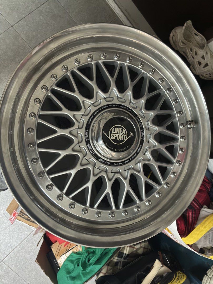 Linea Sport Mesh (Staggered) (Category: Mags and Tires) located in Imus. Submitted by joco1701 (Listing ID 1470345475, Image 3). Description: Three-Piece Construction. Center lock wrench included 5x114 16x7 ET50 16x8 ET60 CB: 63 mm Bought from Japan Auction. Never been fitted or used locally Refurbished by Liwanag Wheels Restoration Perfect fit for RWD Cars Can include PCD Converters Negotiable upon viewing. Can do meetups. RFS: Change of plans L