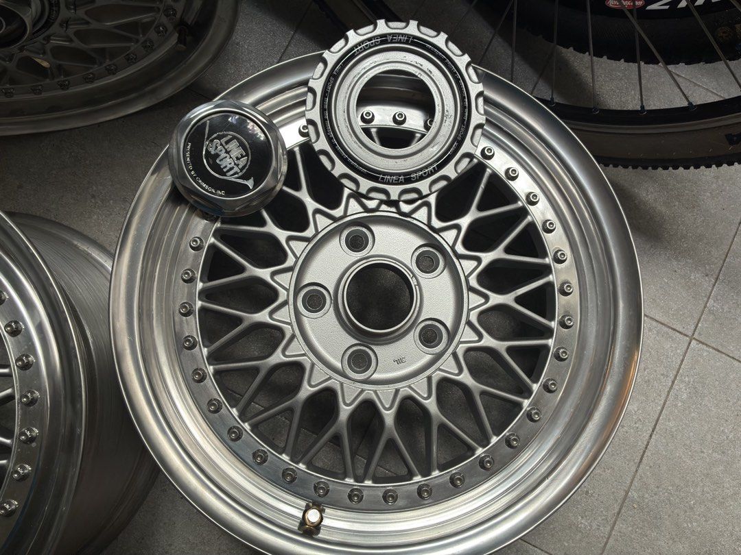 Linea Sport Mesh (Staggered) (Category: Mags and Tires) located in Imus. Submitted by joco1701 (Listing ID 1470345475, Image 2). Description: Three-Piece Construction. Center lock wrench included 5x114 16x7 ET50 16x8 ET60 CB: 63 mm Bought from Japan Auction. Never been fitted or used locally Refurbished by Liwanag Wheels Restoration Perfect fit for RWD Cars Can include PCD Converters Negotiable upon viewing. Can do meetups. RFS: Change of plans L