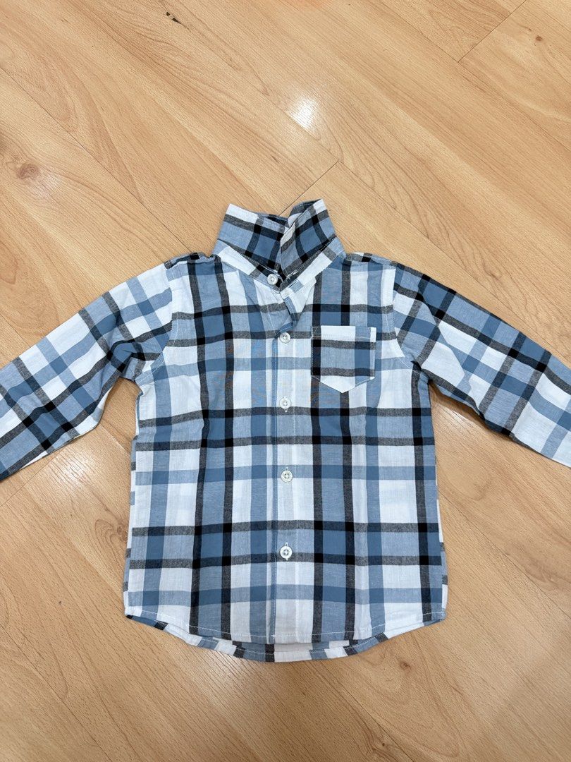 Little Rebels Blue Plaid Button-Down Shirt Size 3T (Category: Babies & Kids Fashion) located in Taguig. Submitted by jesellek (Listing ID 1470204514, Image 1). Description: - Brand/Style: Little Rebels plaid button-down shirt - Colorway: Blue, black, and white - Size: Toddler 3T - Material: 100% cotton (machine washable) - Features: Long sleeves, button front, and single chest pocket - Perfect for everyday wear, easy to match with jeans or chinos