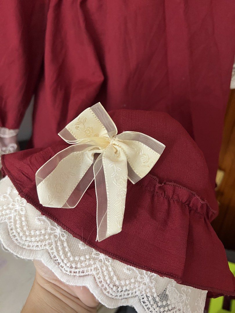 Lolita Maroon Dress (Category: Babies & Kids Fashion) located in San Pablo. Submitted by lamujer_stonewareph (Listing ID 1470288505, Image 3). Description: Need wash only Best fit for 9-13 years old Good condition .