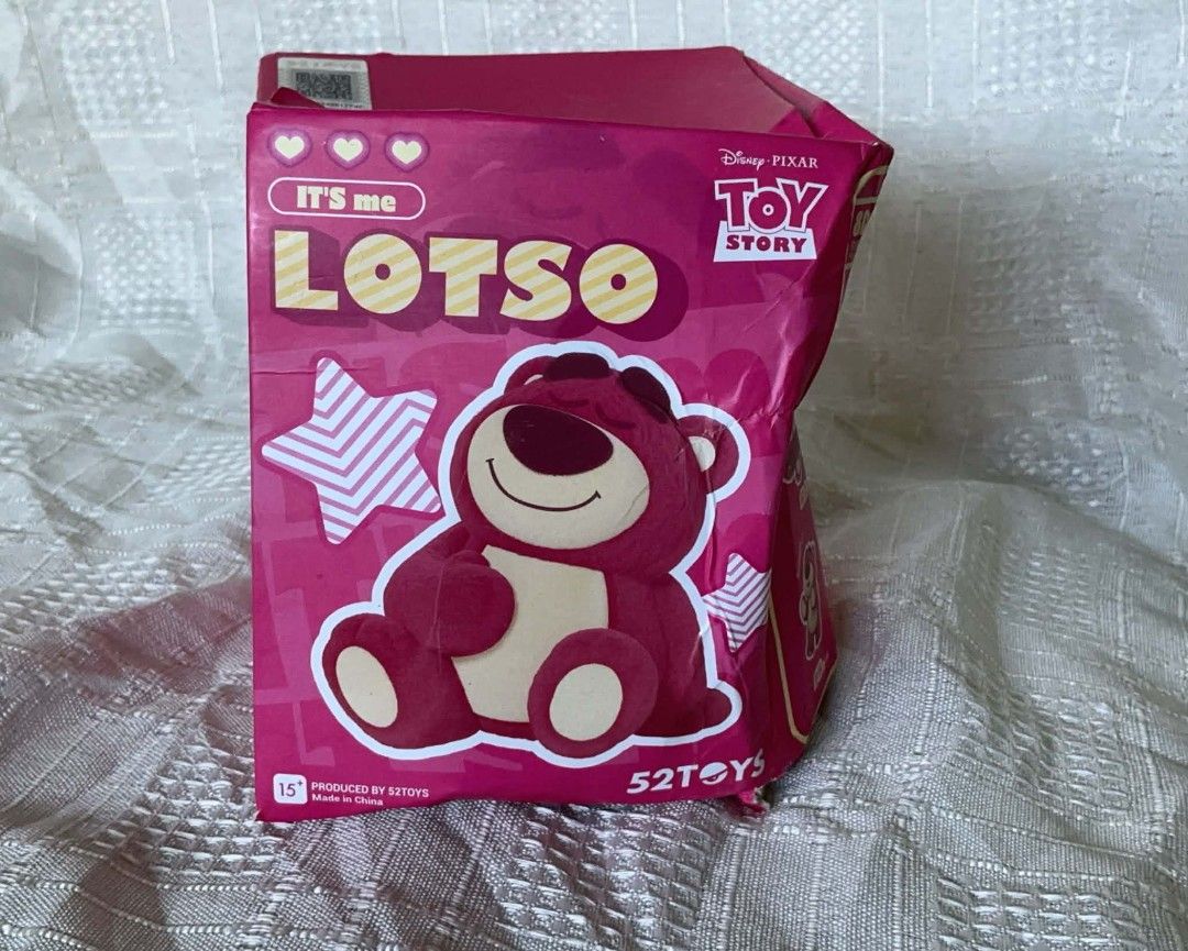 Lotso Blind Box and Disney Figurine (Category: Designer & Blind Box Toys) located in Baguio. Submitted by iyakoy (Listing ID 1470303194, Image 1). Description: Lotso 52TOYS Disney Pixar Toy Story "It's Me" 2 blind boxes (1 opened) 1 disney figurine Negotiable.