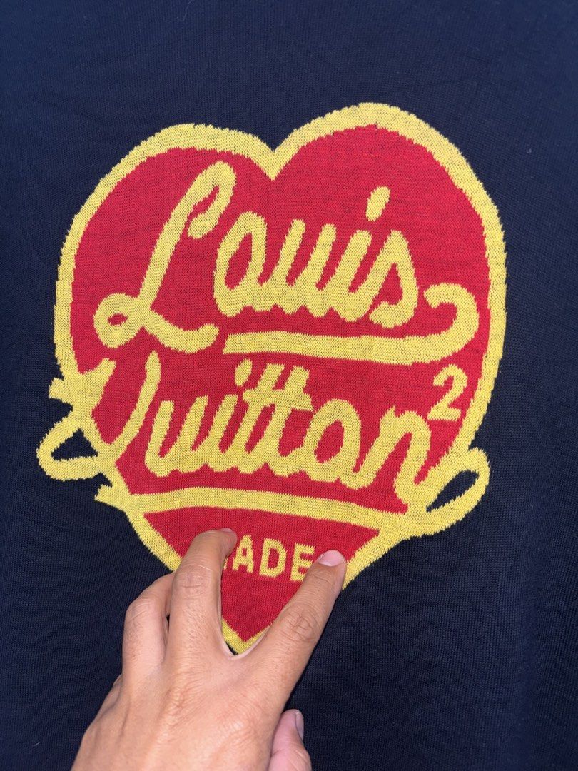 Louis Vuitton (Category: Luxury Apparel) located in Taytay. Submitted by leanmark103093 (Listing ID 1470299672, Image 3). Description: L0UlS VUlTT0N❌NlGO lNTARSlA Mens Jacquard Hearts Knit Tee Medium on tag W22 L28 Good as new No issue 📩📩📩📩.