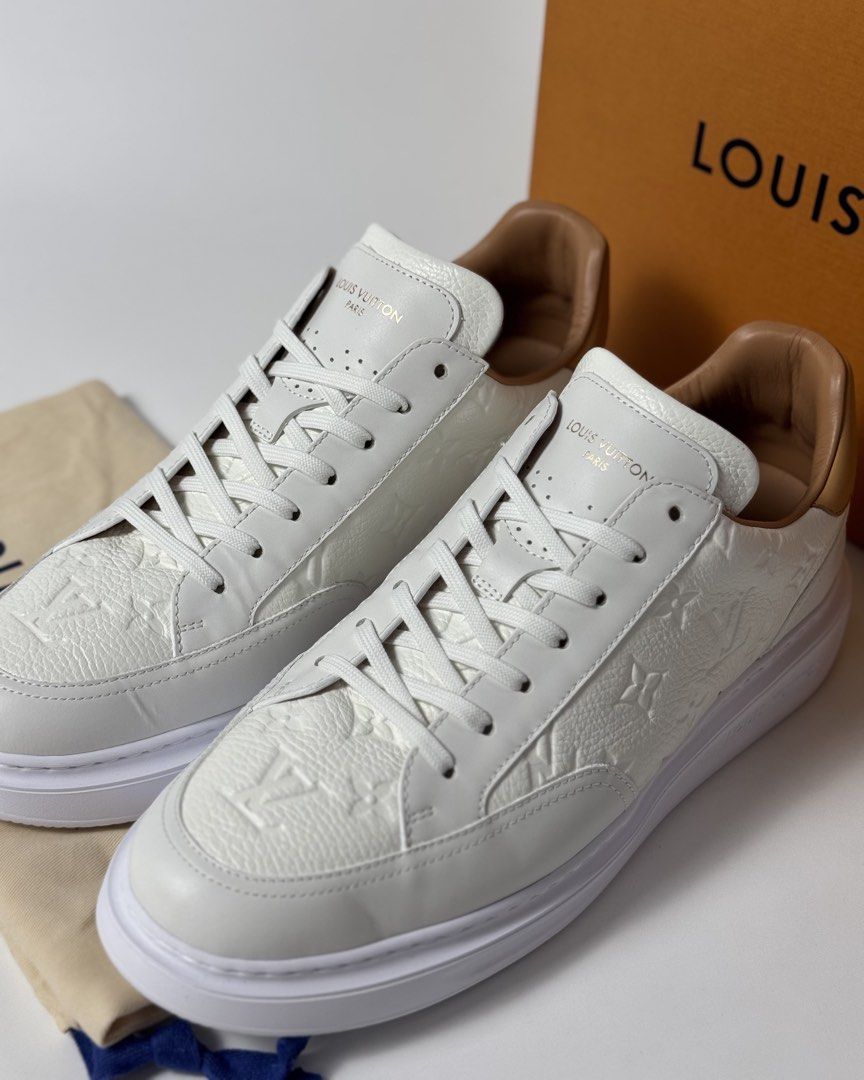 Louis Vuitton Beverly Hills 'White Monogram' (Category: Sneakers & Footwear) located in Calamba. Submitted by theartofpeerpressurelgn (Listing ID 1470208943, Image 2). Description: Beverly Hills 'White Monogram' Size 10.5 to 11 US men's (9 LV = 30 cm) Like new condition, complete with COA. ₱25,000 only (SRP ₱65K) 💯 Guaranteed Authentic 💳 Layaway available 📍 Calamba City, Laguna 🚚 Lalamove / LBC DM us to purchase. FB: THE ART OF PEER PRESSURE 
