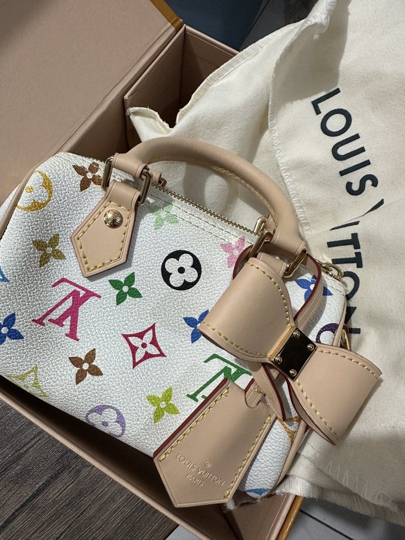 Louis Vuitton Murakami Nano Speedy (Category: Luxury Bags & Wallets) located in Quezon City. Submitted by shop.theclutter (Listing ID 1470285276, Image 1). Description: NGA Comes with box, strap, and dust bag Flaw: stains (see pics) Actual photos posted.