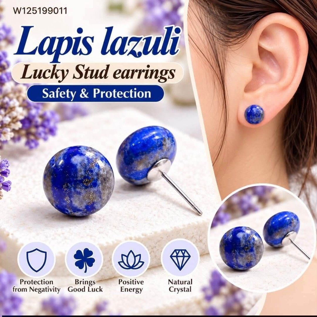 Lucky Gemstones stud earrings (Category: Earrings) located in Malolos. Submitted by keenhorse_ef38ab (Listing ID 1470160277, Image 3). Description: Fixed price plus sf ✅quality/ style/ size: 👉authentic colorful jadeite jade, thailand gold plated hypoallergenic Perfect for everyday wear or as a meaningful lucky gift. 🙏Note:Crystal meanings are based on traditional beliefs..