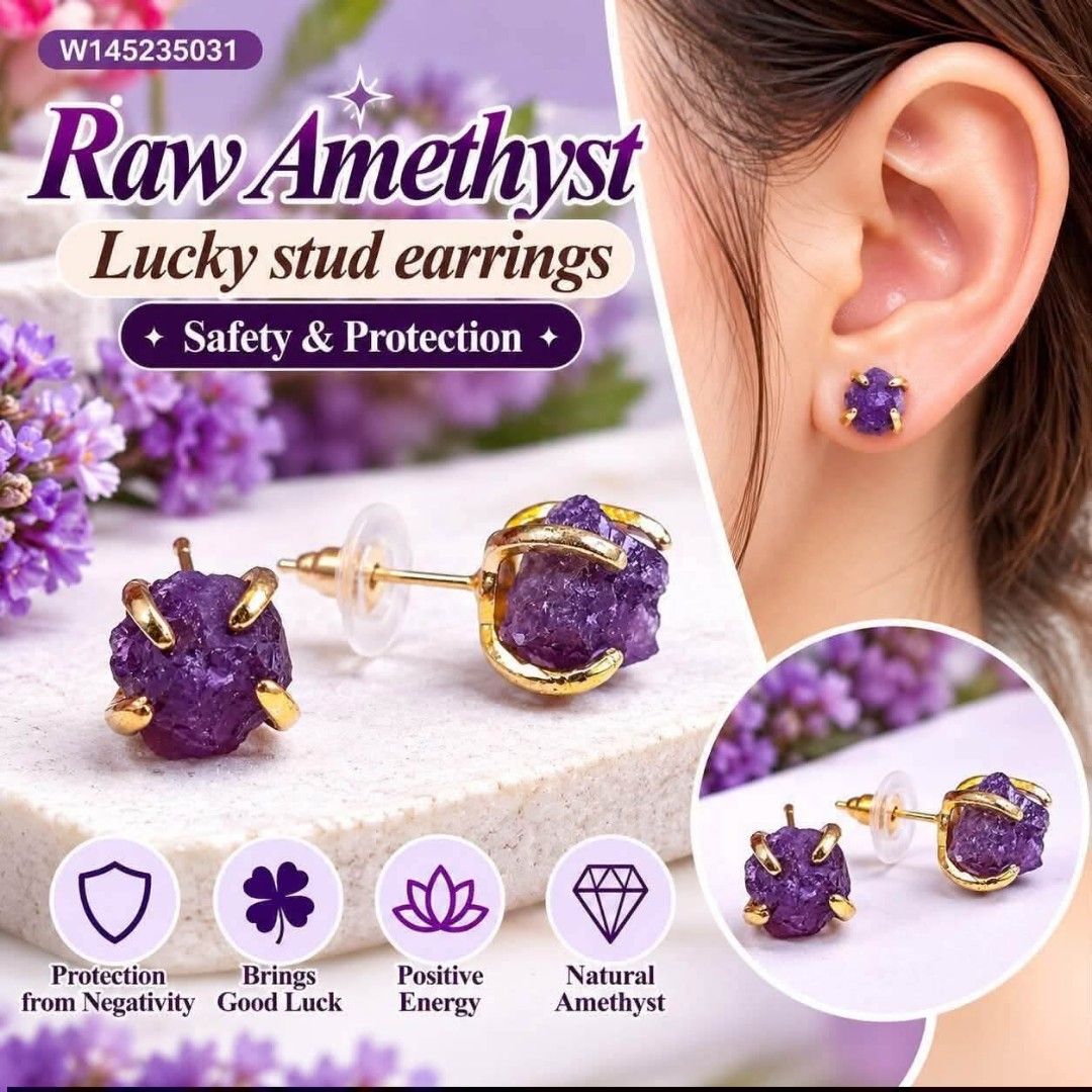 Lucky Gemstones stud earrings (Category: Earrings) located in Malolos. Submitted by keenhorse_ef38ab (Listing ID 1470160277, Image 2). Description: Fixed price plus sf ✅quality/ style/ size: 👉authentic colorful jadeite jade, thailand gold plated hypoallergenic Perfect for everyday wear or as a meaningful lucky gift. 🙏Note:Crystal meanings are based on traditional beliefs..