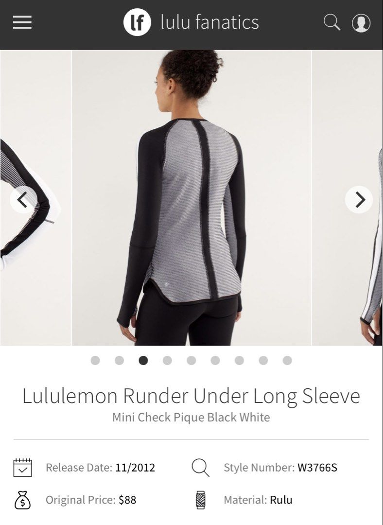 Lululemon Runder Under Long Sleeve (Reversible) (Category: Activewear) located in Los Banos. Submitted by darl.shop (Listing ID 1470266170, Image 1). Description: Reversible M-L.
