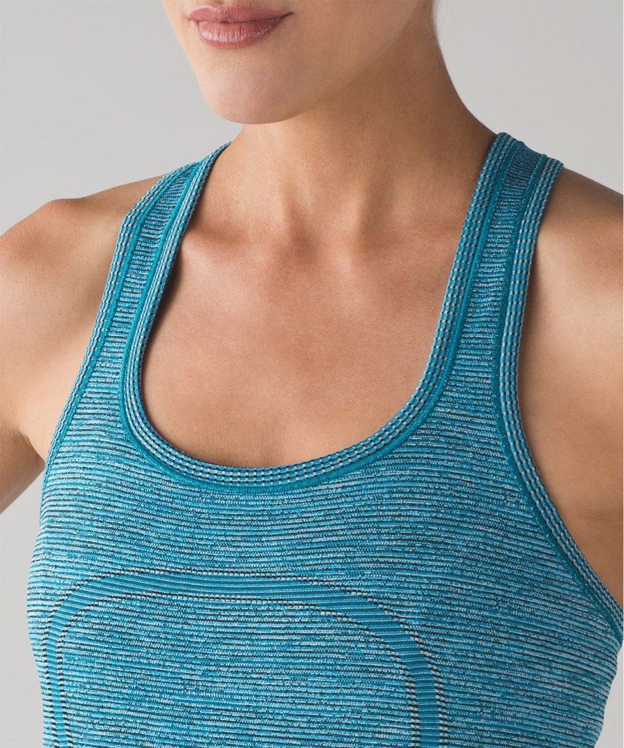 Lululemon Swiftly Tech Racerback Indian Ocean / Black (Category: Activewear) located in Marikina City. Submitted by lulul3mon (Listing ID 1470252173, Image 1). Description: Size 2! Made a anti-stink zinc threads to prevent odor and bacterial growth. So light weight. Bundle for discount :) .