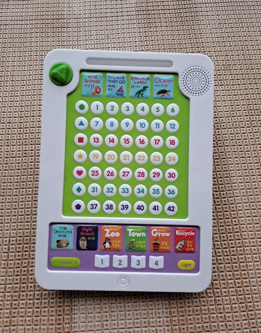 Macmillan sounds pad (Category: Educational & Learning Toys) located in Cebu City. Submitted by kaedenscebu (Listing ID 1470316098, Image 1). Description: Macmillan Sounds pad ▪︎Interactive educational toy ▪︎Allowing children to learn words & sounds in a fun way by pressing the button. ▪︎Theme : Wild animals , ocean & dinosaur land , busy zoo & busy town & many more. ▪︎Battery not included Preloved in good condition Maganda to for kids promise. L