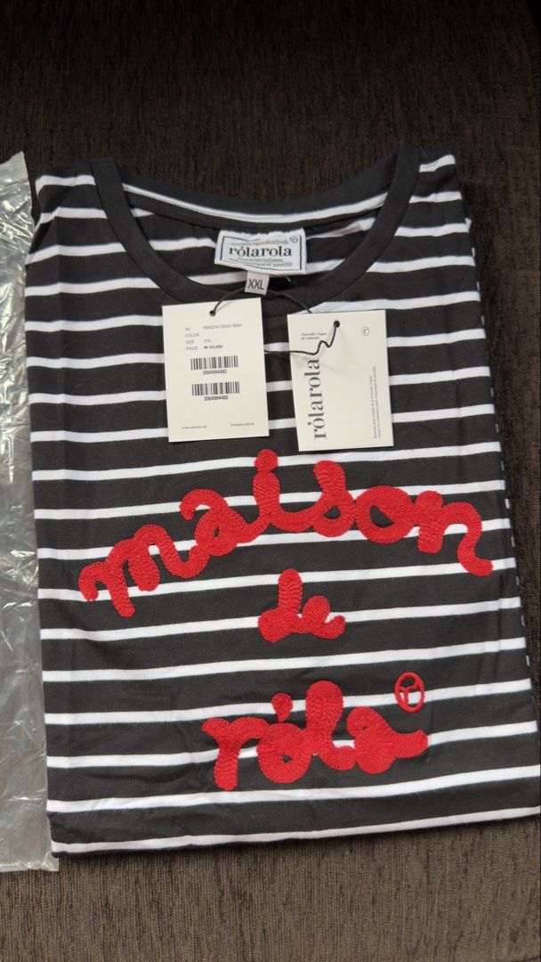 Maison de Rolarola T-shirt (Category: Shirts) located in Angat. Submitted by shopmyclosetbykris (Listing ID 1470312776, Image 1). Description: Maison de Rola Women's cut OG quality shirts! Same tags ect. Limited pcs only! No more restock! From Korea, not BKK With sizes, not free size Price: 880 each only Location: Baliwag Bulacan .