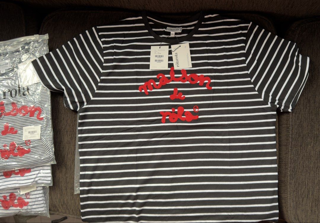 Maison de Rolarola T-shirt (Category: Shirts) located in Angat. Submitted by shopmyclosetbykris (Listing ID 1470312776, Image 2). Description: Maison de Rola Women's cut OG quality shirts! Same tags ect. Limited pcs only! No more restock! From Korea, not BKK With sizes, not free size Price: 880 each only Location: Baliwag Bulacan .