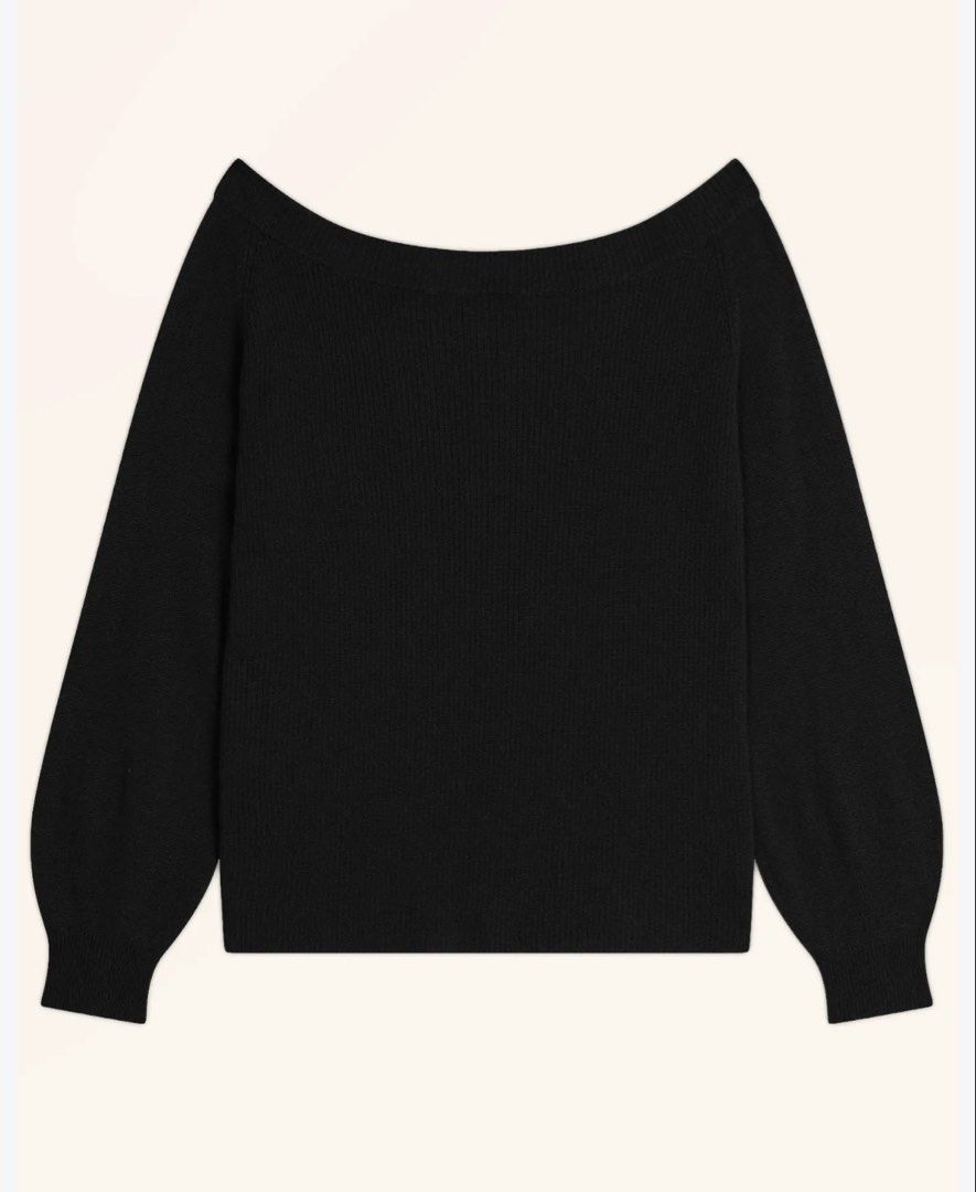 MANGO Black Off-shoulder (Category: Longsleeves) located in Pasig City. Submitted by dc_declutters (Listing ID 1470310107, Image 1). Description: For small to medium frame.