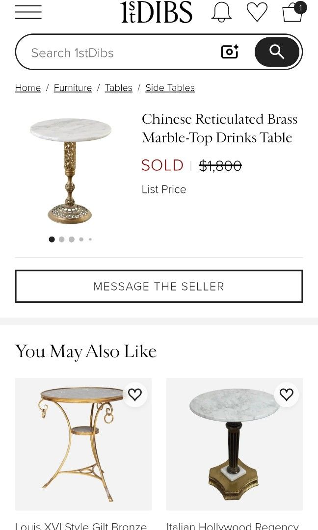 Marble side table/ Wine table brass stand (Category: Tables & Sets) located in Bulacan. Submitted by duncayow (Listing ID 1470289232, Image 2). Description: .
