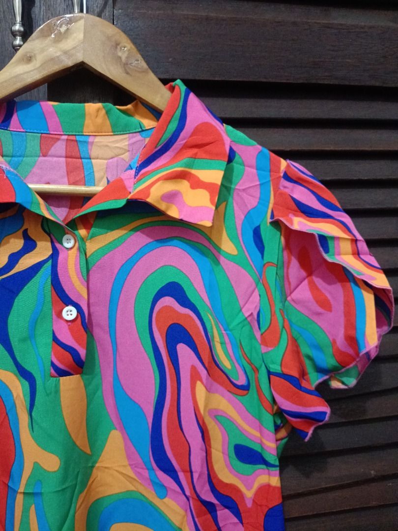 Marbled Print Ruffle Dress (Category: Dresses) located in Manila. Submitted by byjrb (Listing ID 1470199275, Image 2). Description: Medium On Tag.