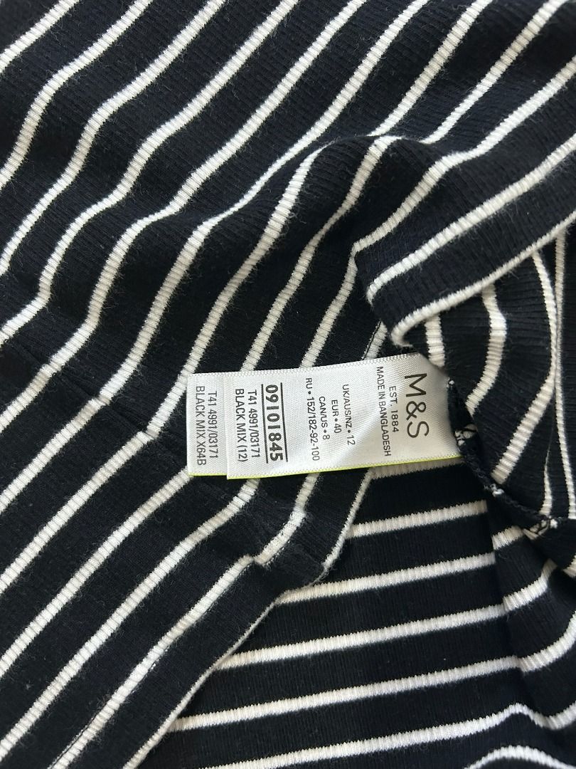 Marks and Spencer Striped Tshirt (Category: Shirts) located in Quezon City. Submitted by bdmc.clothing (Listing ID 1470253227, Image 2). Description: Brand: Marks and Spencer Type of Clothing: Shirt Size on tag: Medium Issues: None Condition: Like New Fabric: 95% cotton 5% Elasthane (Stretchable) Price: 300.