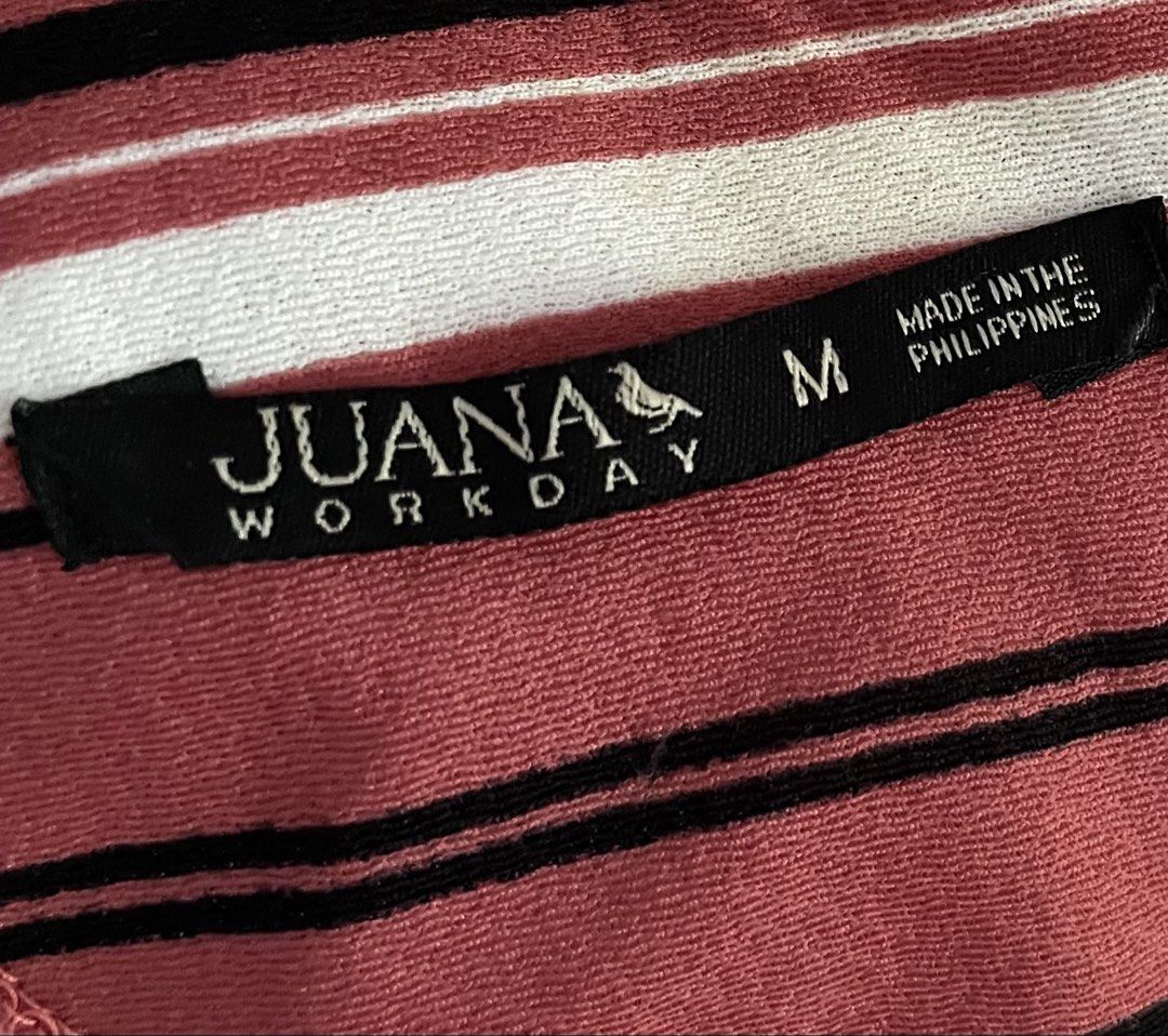 Maroon Striped Sleeveless Dress (Category: Dresses) located in Lucena. Submitted by lazyqueen29 (Listing ID 1470210819, Image 3). Description: ✨ Maroon, black, and white striped pattern ✨ Sleeveless design ✨ A-line skirt ✨ With black accent detail at the waist ✨ Comfortable and easy to style ✨ Perfect for casual outings, dates, and everyday wear.