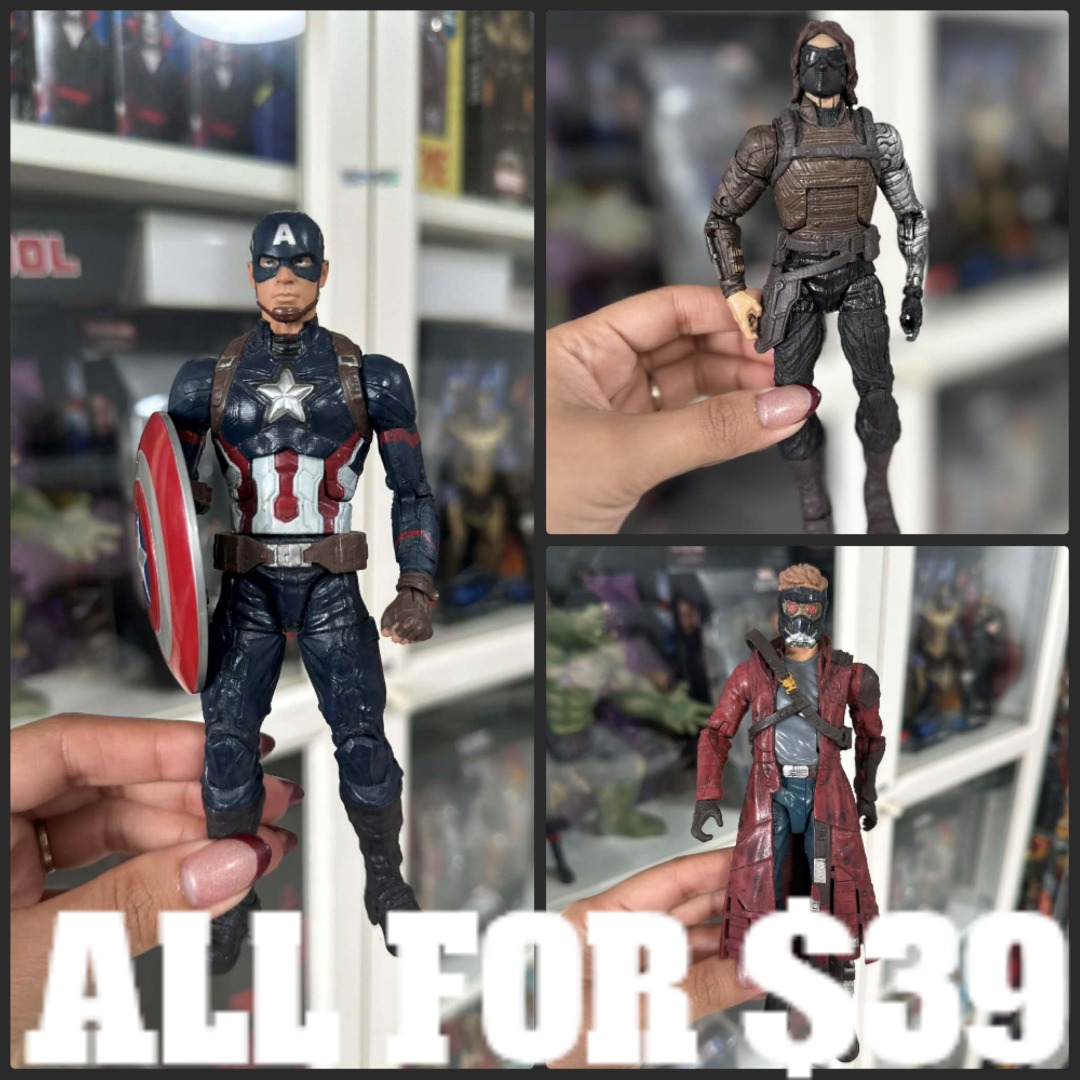Marvel legends captain America Bucky barnes winter soldier star-lord ...