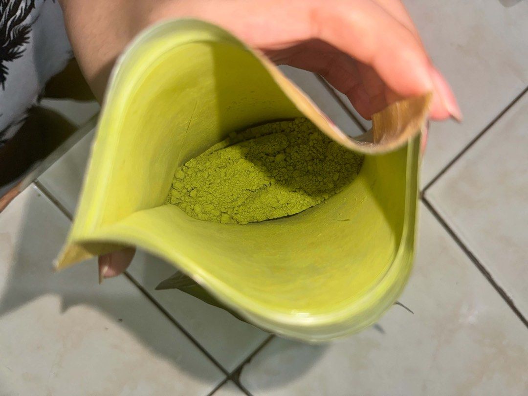 Matcha Powder 10A - 48g (Category: Beverages) located in Calamba. Submitted by allenmigoll (Listing ID 1470217218, Image 2). Description: - Includes extra foil pack labeled Matcha 10A - Vibrant bright green powder with a super fine grind - Ideal for making creamy iced matcha lattes daily - Properly stored in a cool, dry place to maintain freshness - Lots of product still left in the bag RFS: Girlfriend likes trying all kinds of matcha & this has 