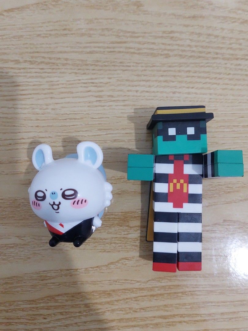 McDonald's Collab Happy Meal figures (Category: Figurines & Statues) located in Cebu City. Submitted by supernico (Listing ID 1470175927, Image 3). Description: Selling McDonald's Collab Happy Meal toys Spiderman: 100 each Minecraft: 250 Chiikawa: 100 .