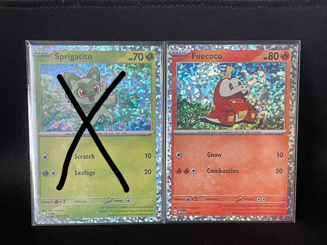 McDonalds Fuecoco Card (Category: Raw Singles) located in Muntinlupa City. Submitted by shiganshina_collectibles (Listing ID 1464657160, Image 1). Description: Modern Pokemon Card Loc: Quezon City MoP: GCash or Maya MoD: LBC or Lalamove.