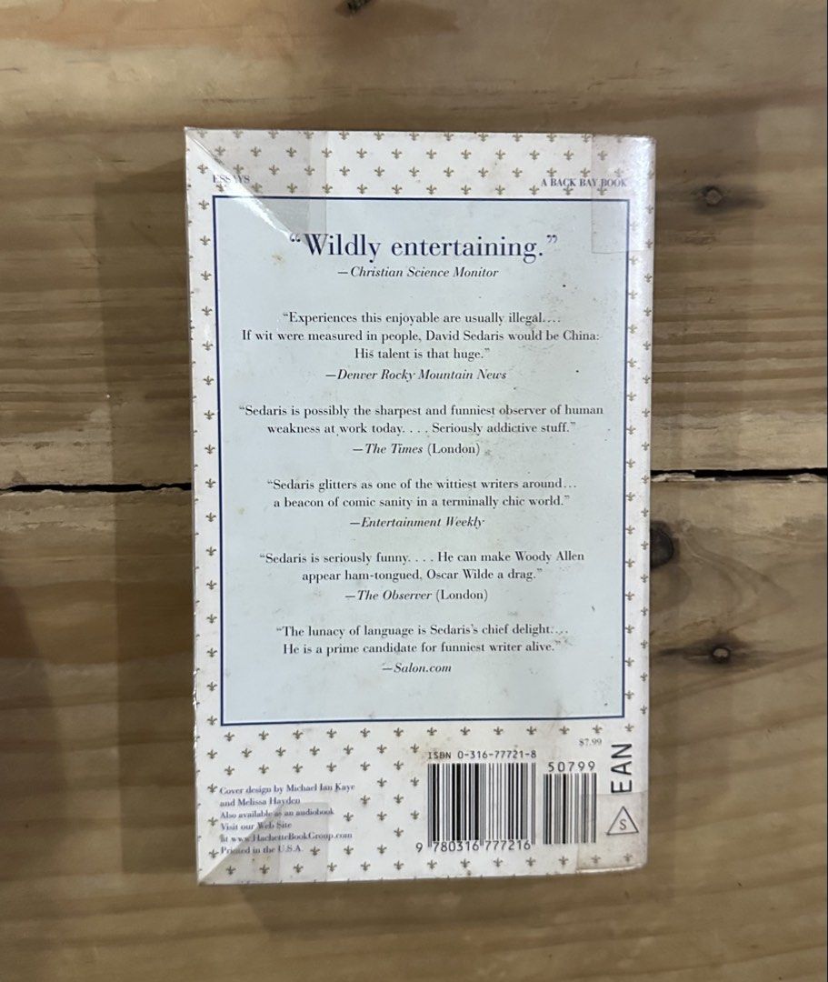Me Talk Pretty One Day by David Sedaris (Category: Storybooks) located in Caloocan City. Submitted by mae2551 (Listing ID 1470275818, Image 2). Description: - Title: Me Talk Pretty One Day - Author: David Sedaris - Format: Paperback - Condition: Yellowed pages, brown spots on edges.
