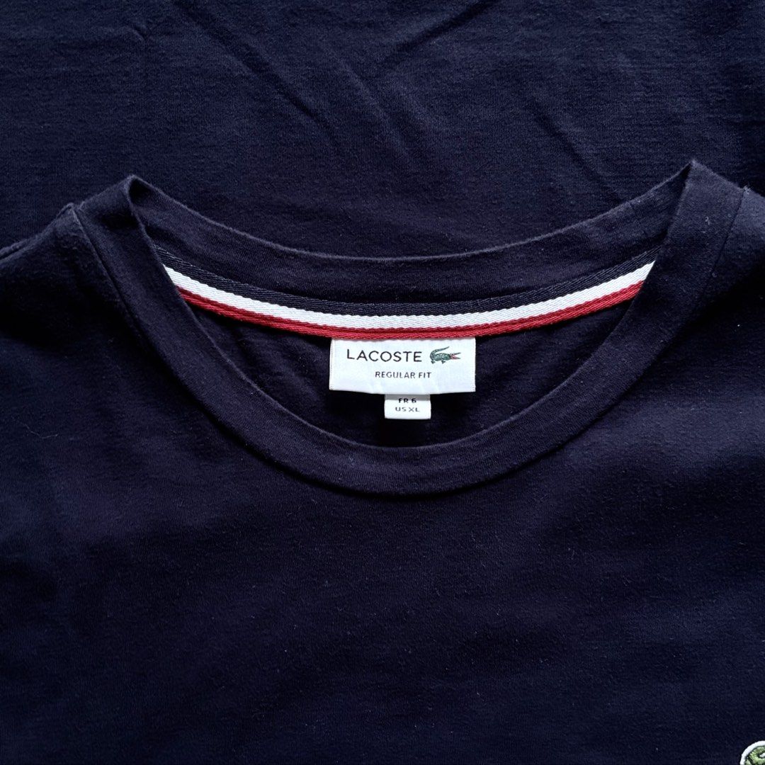 Men’s Lacoste Dark Navy T-shirt (Category: Tshirts & Polo Shirts ) located in Bacolod City. Submitted by treasurehuntsv2 (Listing ID 1470146486, Image 3). Description: Condition – Excellent Color Rate –9.5/10 Flaws – None ✅ Size: Large to XL Dimensions: Width – 21.5 Length – 27 Mine – 1300.