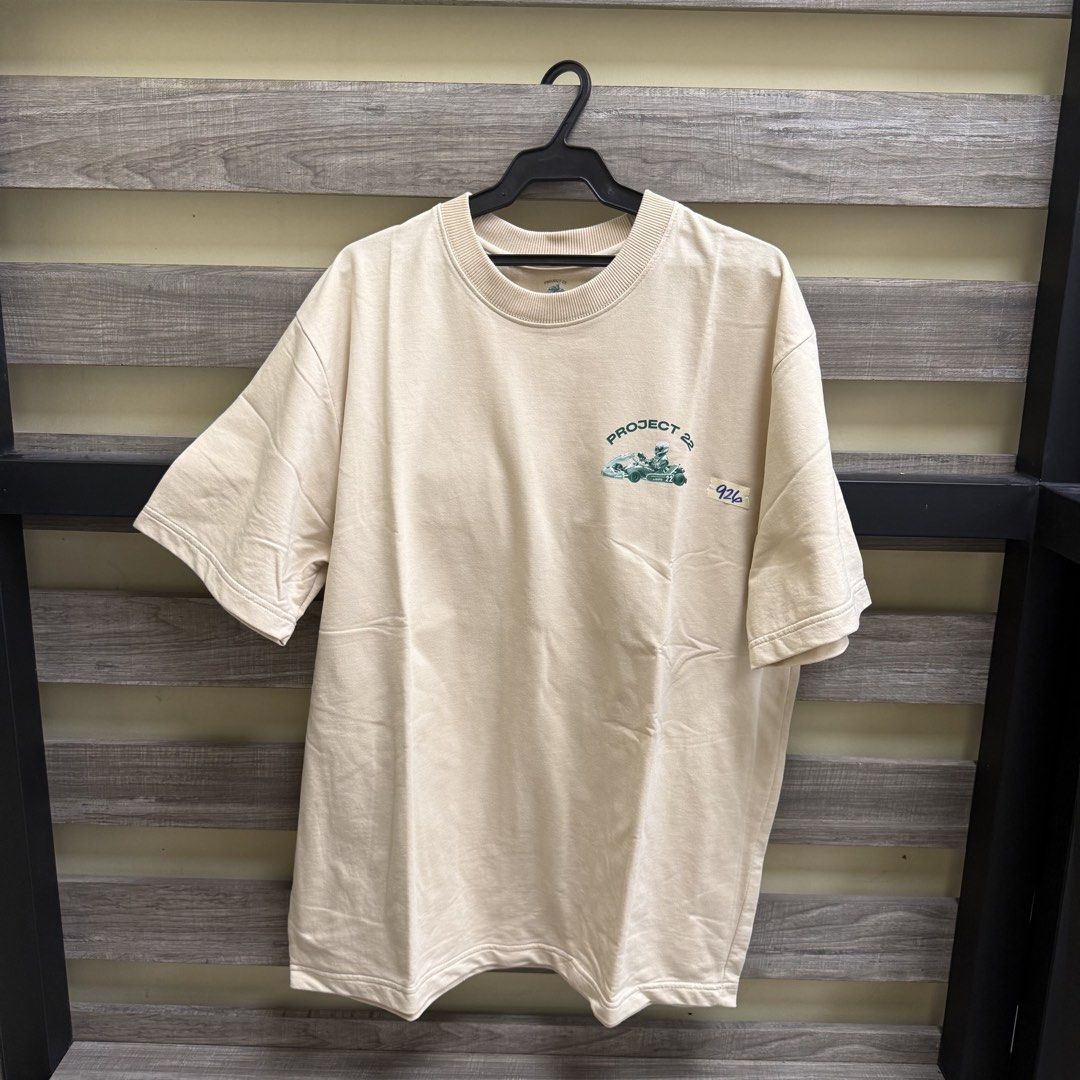 [Mens] Project 22 Beige Oversized T-Shirt (Category: Tshirts & Polo Shirts ) located in Mandaluyong City. Submitted by bestdressedph2025 (Listing ID 1470240373, Image 1). Description: MOP: GCash MOD: Lalamove/J&T LOCATION: Brgy. Addition Hills, Mandaluyong Discount avail for multiple items. Dimensions in Inches: Shoulder: 21 Bust: 23 Length: 29 Size on Tag: M PM for inquiries!.
