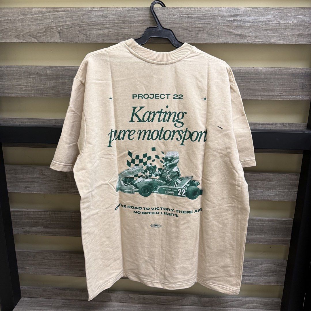 [Mens] Project 22 Beige Oversized T-Shirt (Category: Tshirts & Polo Shirts ) located in Mandaluyong City. Submitted by bestdressedph2025 (Listing ID 1470240373, Image 2). Description: MOP: GCash MOD: Lalamove/J&T LOCATION: Brgy. Addition Hills, Mandaluyong Discount avail for multiple items. Dimensions in Inches: Shoulder: 21 Bust: 23 Length: 29 Size on Tag: M PM for inquiries!.