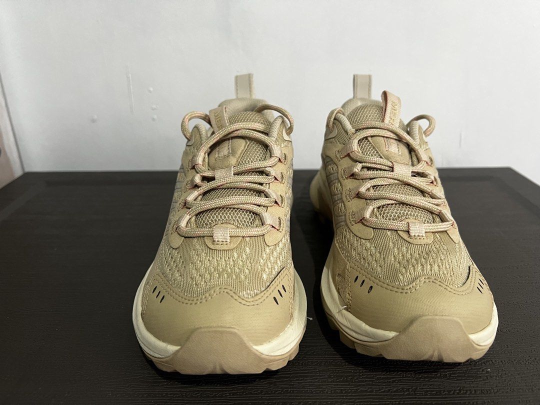 Merrell Moab Speed 2 Hiking Shoes (Category: Sneakers) located in Manila. Submitted by srh2026 (Listing ID 1470234427, Image 2). Description: - Brand: Merrell - Model: Moab Speed 2 - Color: Beige and Pink - Condition: Barely used, clean uppers and pristine treads - Sole: Rugged Vibram outsole with traction lugs for superior grip - Comfort: Chunky midsole for extra cushioning - Features: Convenient pull tabs at heels for easy wear - Best for: Outd