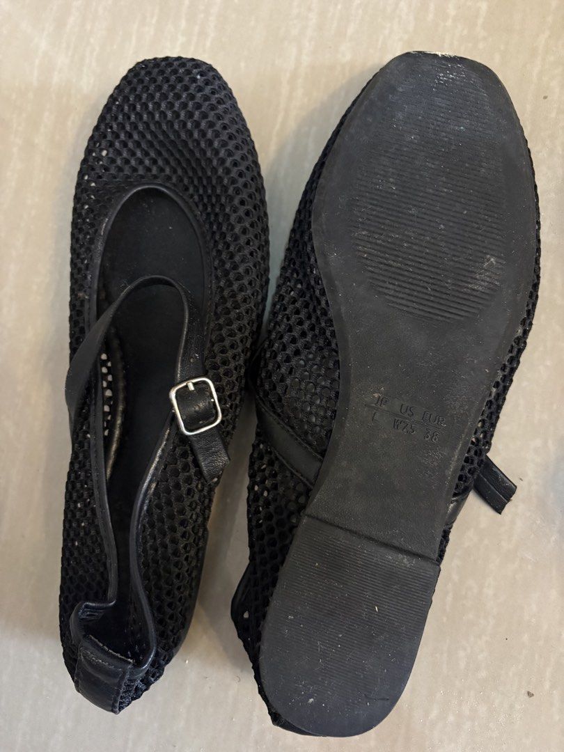 Mesh Mary Jane Flats - Silver and Black Pair (Category: Flats & Sandals) located in Pasay City. Submitted by curatedclearout (Listing ID 1470177879, Image 3). Description: - Product: Mesh Mary Jane flats (Set of 2 pairs - Silver & Black) - Sizes: Silver is Size M / US W6.5 / EUR 37; Black is Size L / US W7.5 / EUR 38 - Design: Breathable mesh with classic buckle strap across the top - Sole: Flat heel with textured rubber for better grip - Style: 
