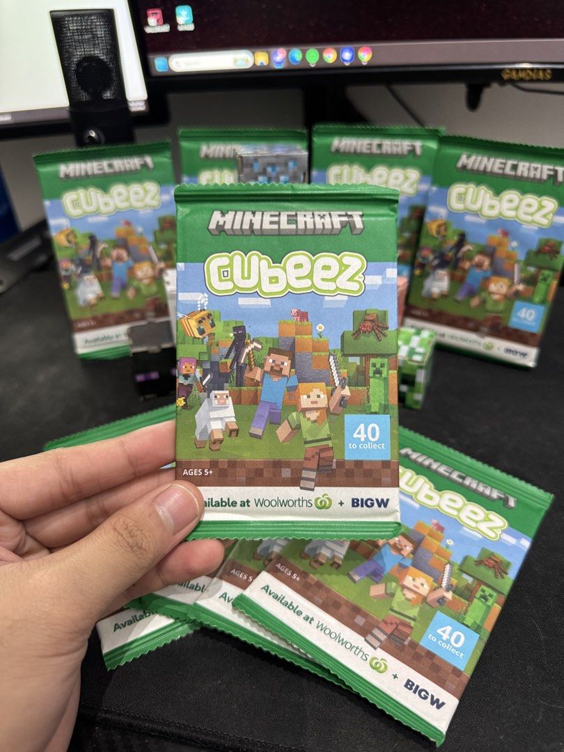 Minecraft Cubeez Sealed Mystery Packs (Category: Lego & Building Sets) located in Manila. Submitted by thaeron (Listing ID 1470315036, Image 2). Description: Minecraft Cubeez Sealed Mystery Packs – ₱80 Each 🎮 Minecraft Cubeez Collectibles for Sale! - Brand New & Sealed - Official Minecraft x Woolworths / BIG W 2025 Collectibles - Originally released in Australia - 40 different Minecraft Cubeez to collect - Each pack contains 1 random Minecraft c