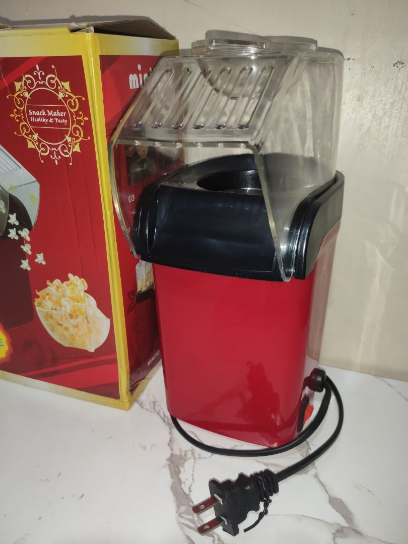 Minijoy Hot Air Popcorn Maker (Red) (Category: Coffee & Tea Tableware) located in Cainta. Submitted by jed_santos (Listing ID 1470334925, Image 3). Description: - Brand: Minijoy - Color: Vibrant Red - Type: Oil-free hot air popcorn maker - Power: 220V, 50Hz, 800-1200W - Features: Plug-and-play design for quick and healthy movie night snacks - Inclusions: Comes with original box, manual and clear top cover Location: Cainta, Rizal Payment: GCash, c