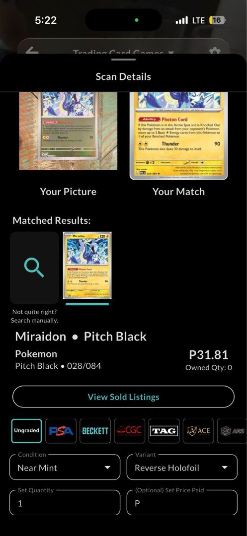 Miraidon Pokemon Pitch Black Reverse Holo (Category: Raw Singles) located in Quezon City. Submitted by bananak1tchen (Listing ID 1470242615, Image 2). Description: RFS: Decluttering MOP: Bank Transfer MOD: J&T/SDD.