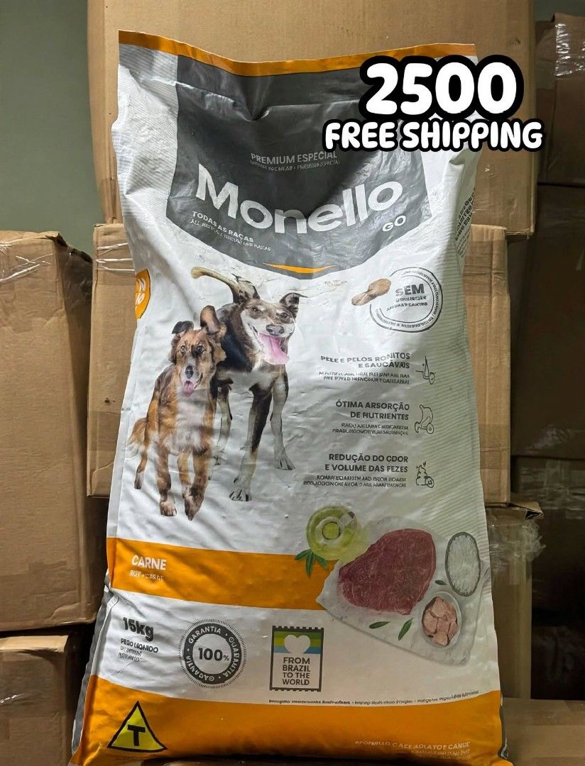 MONELLO GO CARNE 15KG (Category: Pet Food) located in Manila. Submitted by journnierph (Listing ID 1470253907, Image 1). Description: 🐕 MONELLO GO CARNE 15KG - ₱2,500 FREE SHIPPING NATIONWIDE! 🐕 FREE SHIPPING NA + PREMIUM PA! 🚚💨 ✅ Premium Especial - TODAS AS RAÇAS ✅ PELE E PELOS BONITOS E SAUDAVEIS (ganda ng balahibo!) ✅ ÓTIMA ABSORÇÃO DE NUTRIENTES ✅ REDUÇÃO DO ODOR E VOLUME DAS FEZES (less amoy poops!) ✅ FROM BRAZIL TO THE WORLD 🇧🇷 ⏰ IMPO