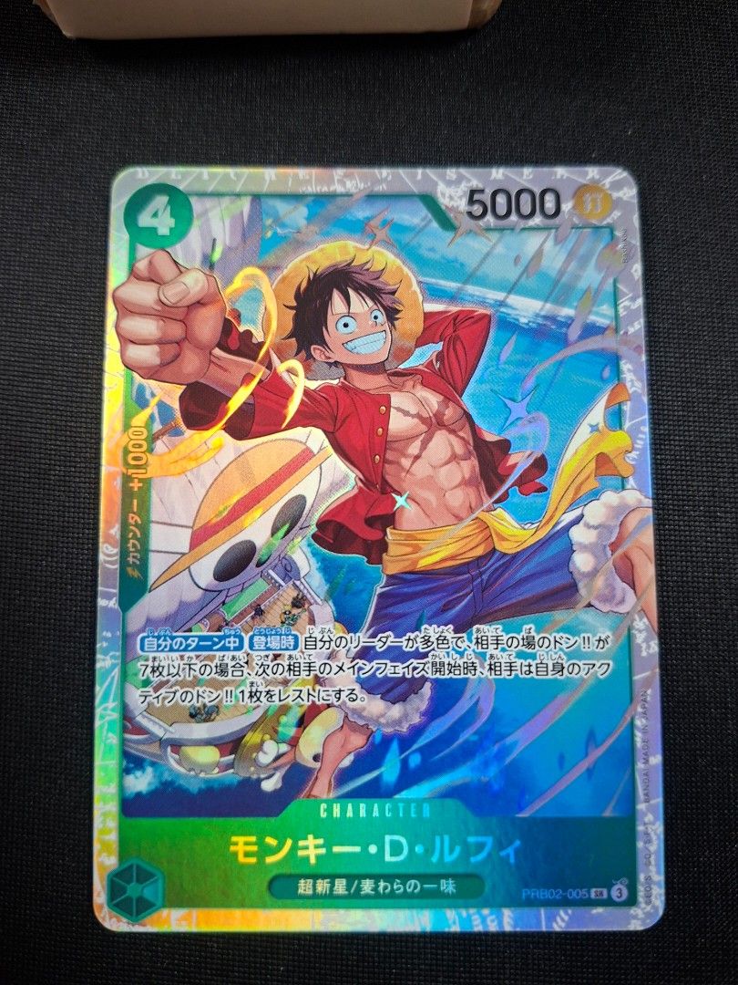 Monkey D. Luffy PRB02-005 SR (Category: Raw Singles) located in Muntinlupa City. Submitted by jsassorteditems (Listing ID 1470171259, Image 1). Description: .