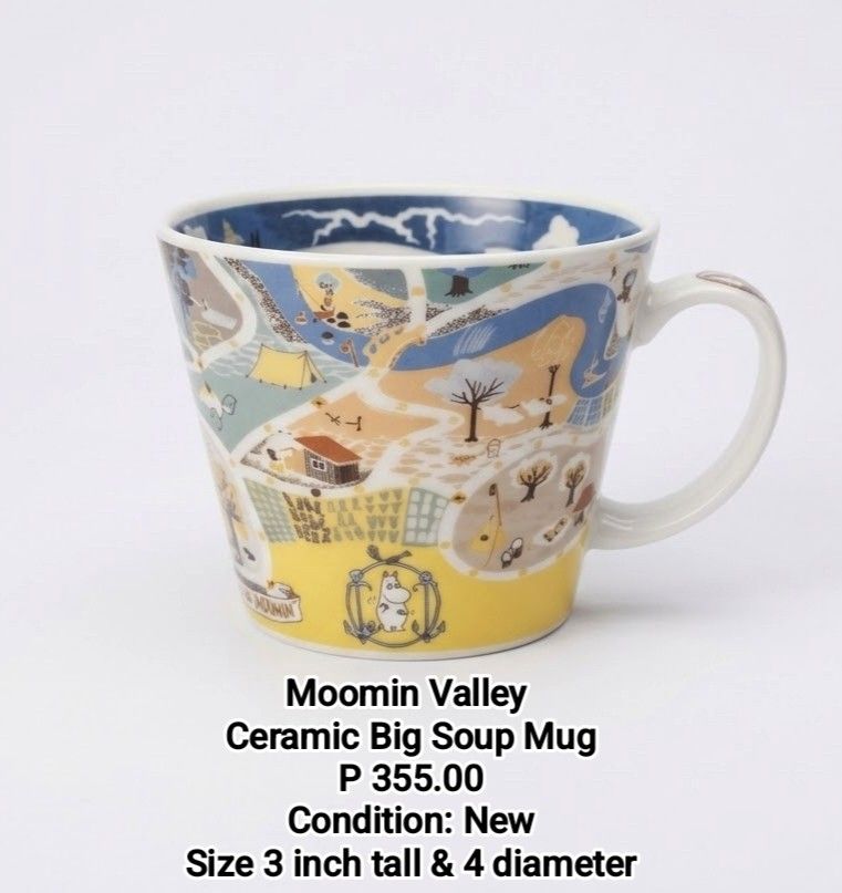 Moomin Valley Ceramic Mug (Category: Coffee & Tea Tableware) located in Binan City. Submitted by mayjhe (Listing ID 1470162161, Image 1). Description: 💛 For Sale 💛 🌸 Moomin Valley 🍀 Ceramic Mug 📍 Condition: New 💰 Price is ₱ 355.00 👉 Other details posted 🇵🇭 Location Biñan Laguna 🛵 Courier J& T and Lalamove 📋 Shipping by schedule 📍 NO COD & COP 📌 All items are carefully packed and labeled with Fragile stickers for breakable goods. Howe