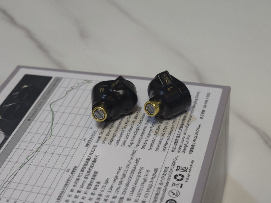 Moondrop Chu 3 (Category: Earphones) located in Santa Cruz. Submitted by altaireaquila (Listing ID 1470179287, Image 2). Description: I purchased these IEMs in October 2026, and used them to take measurements of different dongle DACs. The eartips aren't used and everything is complete. Location: Santa Cruz, Laguna Mode of Payment: GCash For shipping, it will be via J&T/LBC, and the buyer will shoulder the shipping fee..