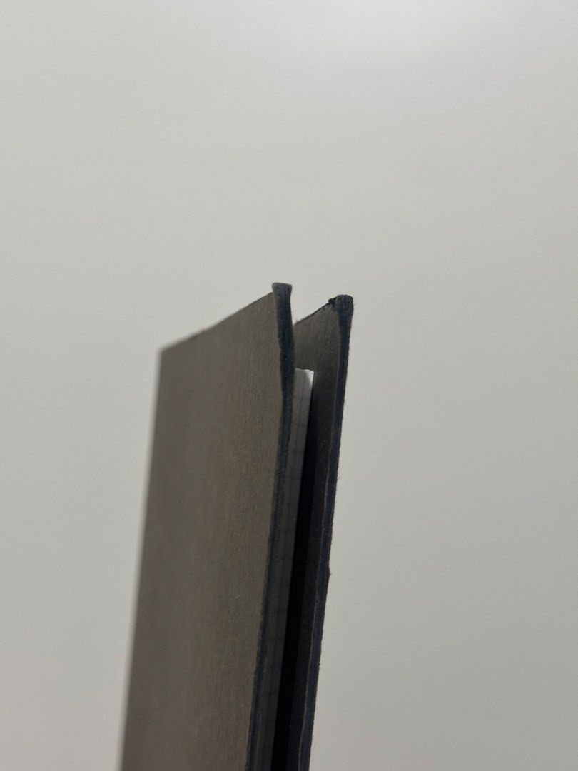 MUJI A5 20 Rings Binder Notebook Dark Grey (Category: Stationery & School Supplies) located in Manila. Submitted by ephtans (Listing ID 1470293534, Image 2). Description: - Brand: MUJI - Size: A5 - Color: Dark grey minimalist cardboard cover - Binding: 20-ring metal binder mechanism - Pages: Clean grid paper, ready for use - Condition: Good, with light scuffs and minor corner wear on the cover; original retail sticker attached inside the back cov