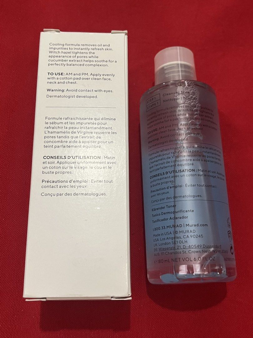MURAD CLARIFYING TONER (Category: Face Care) located in Manila. Submitted by luxeclassyshop (Listing ID 1470152607, Image 2). Description: Murad Clarifying toner Original 180ml .