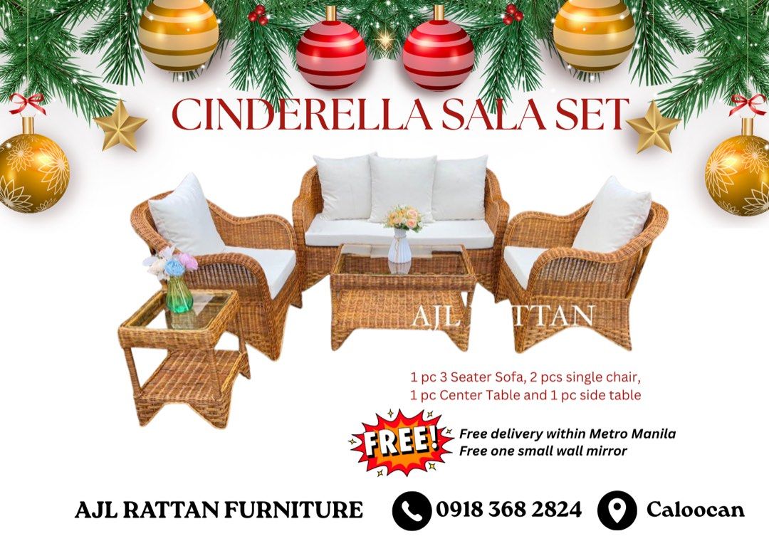 Native Rattan Cinderella Sala Set (Category: Sofas) located in Caloocan City. Submitted by ajlrattan (Listing ID 1470215207, Image 1). Description: .