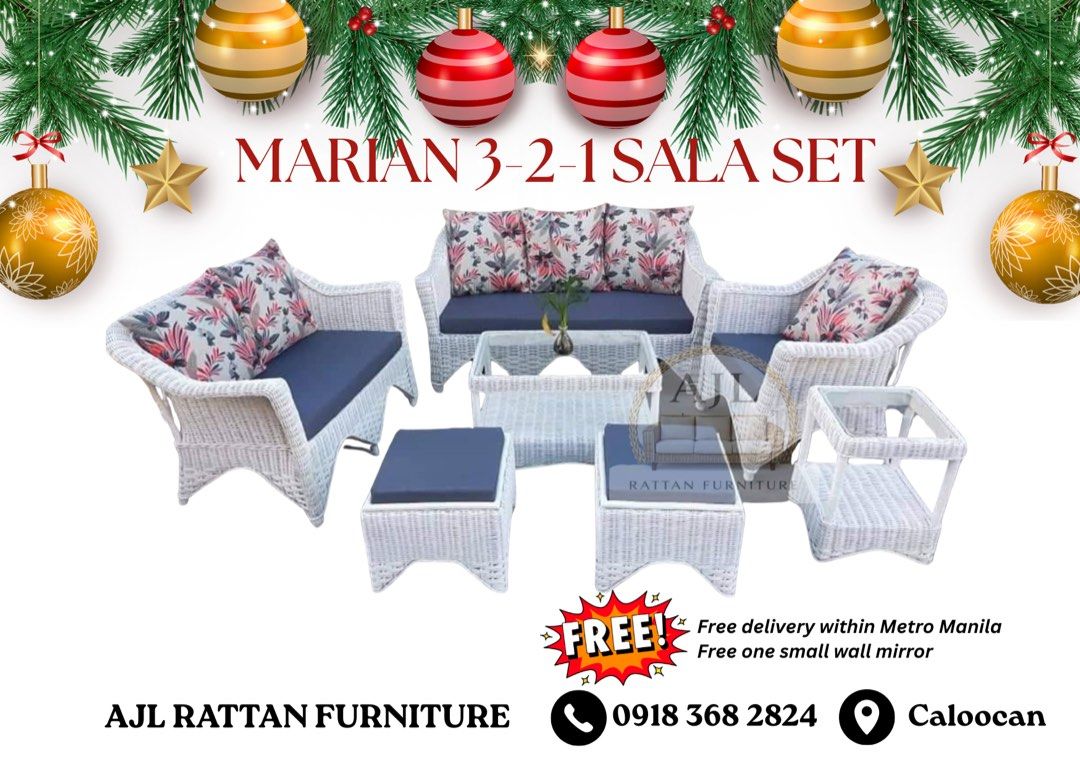 Native Rattan Marian Sofa and stools Sala Set (Category: Sofas) located in Caloocan City. Submitted by ajlrattan (Listing ID 1470218063, Image 1). Description: .