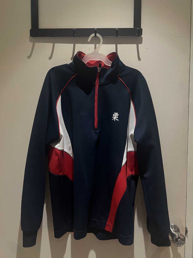 Navy Blue Quarter Zip Athletic Jacket (Category: Coats, Jackets and Outerwear) located in Malabon City. Submitted by chrsgns (Listing ID 1470219673, Image 1). Description: rush selling!! - can ship via sdd thru grab/lalamove (metro manila area only) - mop: gcash or bdo - price is still nego if kukunin agad or getting 2 or more items - pm for inquiries.