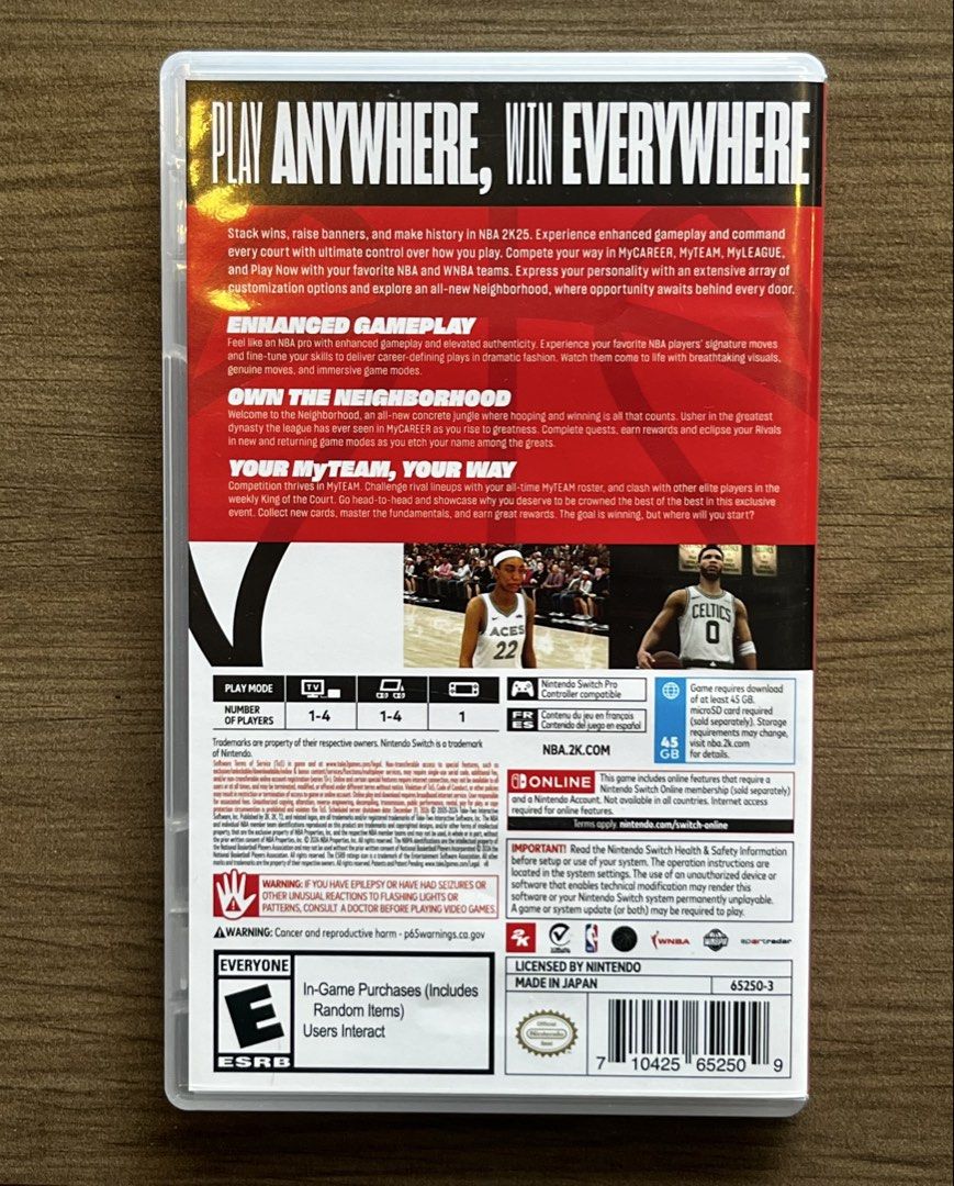 NBA 2K25 Nintendo Switch 1 Game (Category: Nintendo) located in Muntinlupa City. Submitted by carlos_g (Listing ID 1470300973, Image 2). Description: - Game: NBA 2K25 (Physical Game Card) - Platform: Nintendo Switch 1 - Inclusion: Original case and cartridge - Condition: Cartridge pins are clean and working normally.