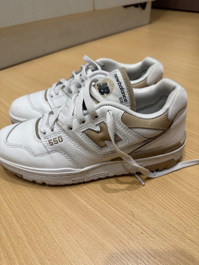 New Balance 550 — White & Beige (Category: Sneakers & Footwear) located in Pasig City. Submitted by kristenfinds (Listing ID 1470309709, Image 1). Description: Message for more details. 🤍.