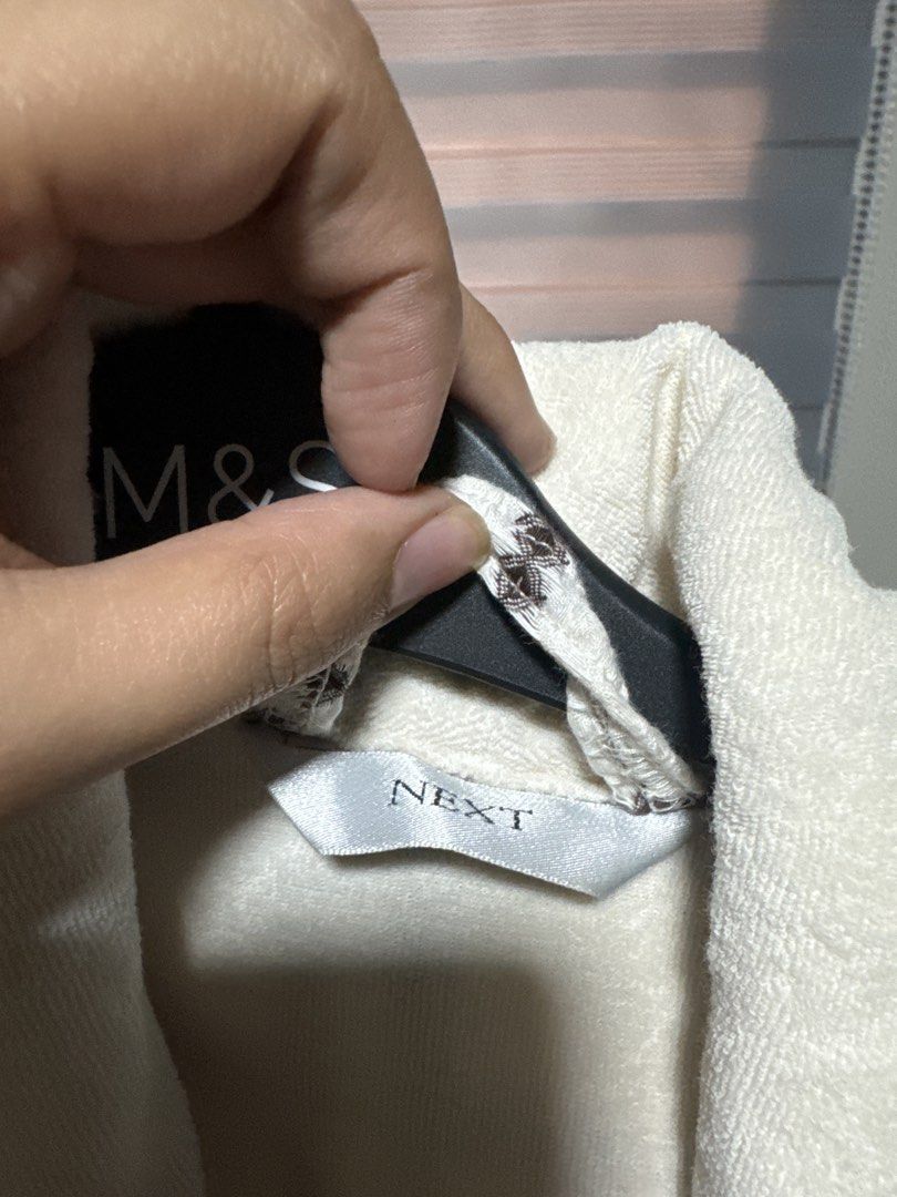 NEXT Plaid Waffle Bathrobe UK 12/14 (Category: Coats, Jackets and Outerwear) located in La Trinidad. Submitted by prelovedandfindsbyji (Listing ID 1470242931, Image 2). Description: - Brand: NEXT - Design: White and brown plaid with soft cream shawl collar - Texture: Waffle weave - Material: 100% cotton (Made in Turkey) - Size: UK 12-14 / EUR 40-42 - Care: Machine washable.