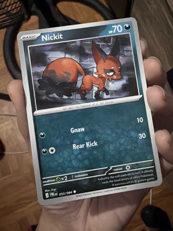 Nickit Pokemon Pitch Black Normal (Category: Raw Singles) located in Quezon City. Submitted by bananak1tchen (Listing ID 1470316977, Image 1). Description: RFS: Decluttering MOP: Bank Transfer MOD: J&t / SDD.
